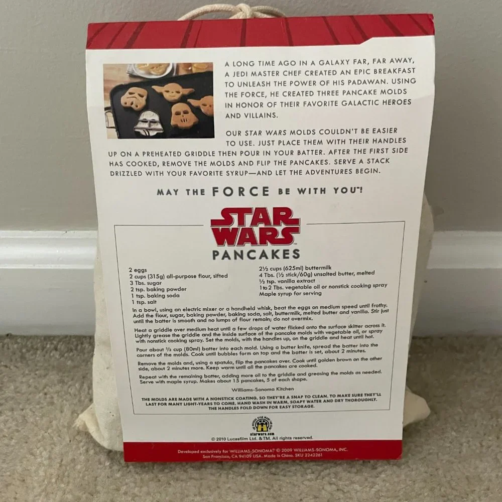 Williams Sonoma 'Star Wars' 3PK Pancake Molds - NWOT